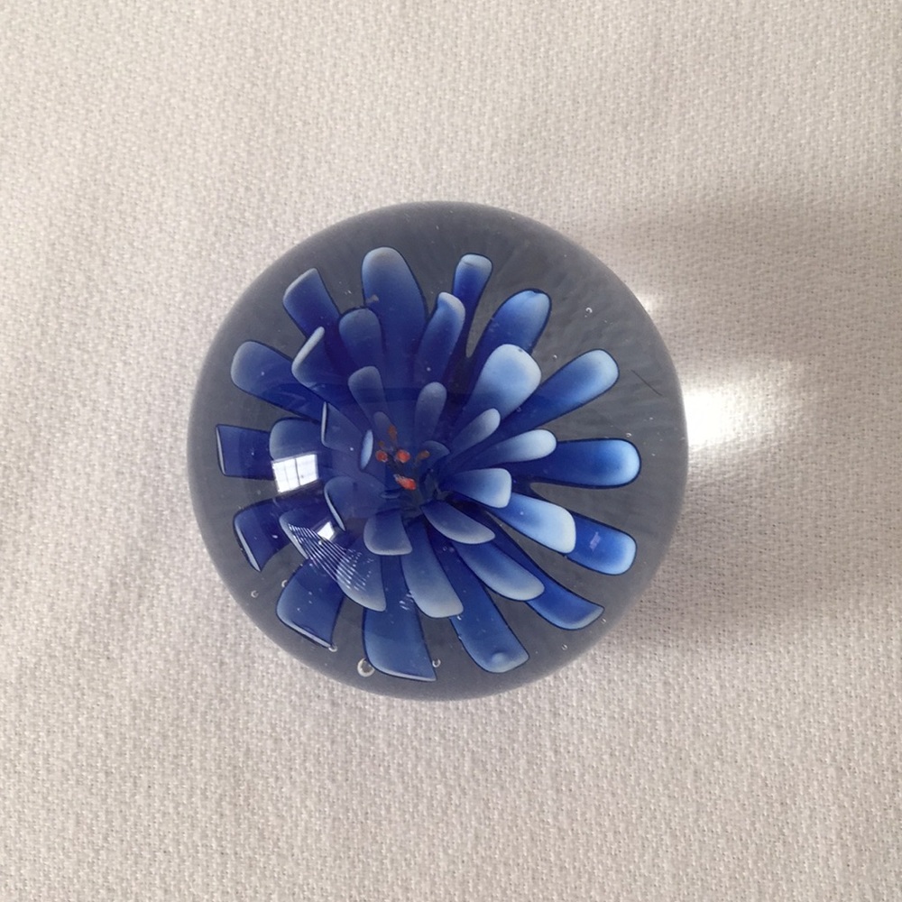 Blue Floral Paperweight